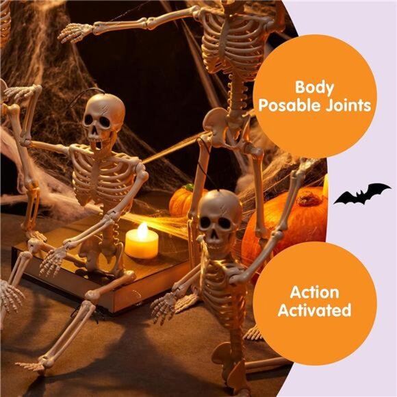 5 PCS Posable Halloween 16 Inches Full Body Posable Joints Hanging Skeletons - Picture 6 of 7